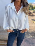 Elegant plain button-up shirt for women