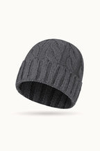 Solid Color Ribbed Ponytail Beanie Hat