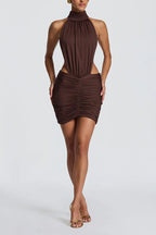 Thekla Ruched Cut-Out Mini Dress
