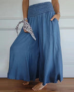 Wide Leg Pant With Smocked Waist