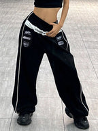Contrast Color Print Wide Leg Pant
