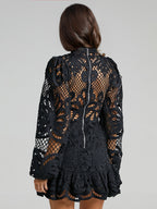 Puff Sleeve Lace Dress Birthday Party A-line Mini Dress For Women 2026