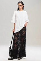 High-Waist Lace Bodycon Skirt