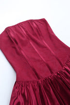 Sexy Satin Patchwork Waist-Cinched Tulip Hem Party Dress