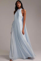 Blue Halter Maxi Dress