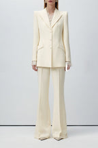Beige Lace Waist Blazer