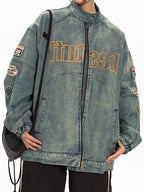Badge Embroidery Patchwork Jacket