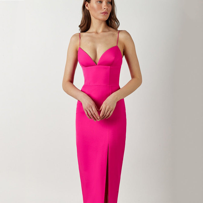 Slim Fit V-Neck Sling Dress