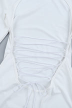 Backless Tie Bodycon Long Sleeve Party Dress