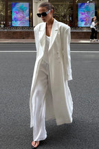 Elegant Longline Belted Trench Overcoat