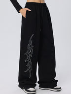 Vintage Print Loose Sweatpants