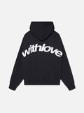 Lettering print loose hoodie