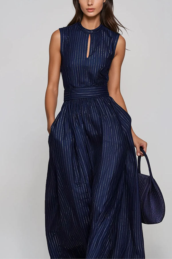 Hermanus Sleeveless Striped Wide Leg Jumpsuit
