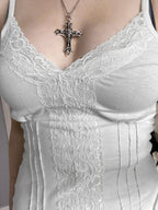 Lace stitching V Neck Cami Top