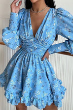 Floral Long Sleeve Party Dress