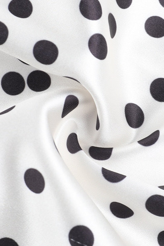Polka Dot One Shoulder Halter Neck Sash Detail Bodycon Mini Dress