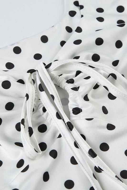White Polka Dot A-Line Cami Mini Dress