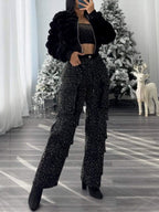Luxe Sparkle Pocket Cargo Jeans