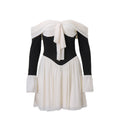 Off-shoulder Color-matching Dress for Women