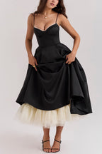 | Strapless V-neck Sleeveless Maxi Dress