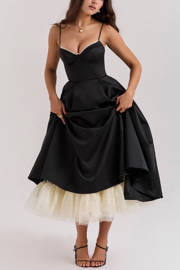 | Strapless V-neck Sleeveless Maxi Dress
