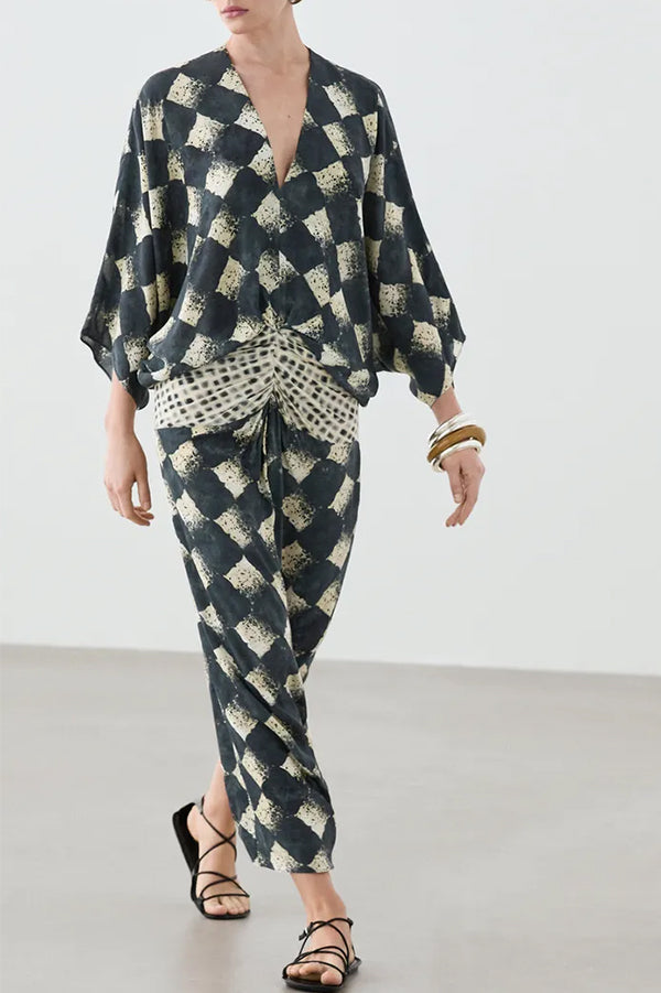 Nomad Diamond Print Kaftan Maxi Dress