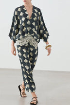 Nomad Diamond Print Kaftan Maxi Dress