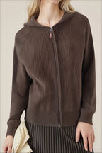 Oversized Hooded Zipper Sweater