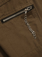 Casual Zipper Decor Cargo Pants