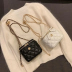 Camellia Rhombus Chain Bucket Crossbody