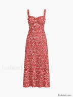 Cami Floral Bohemian Vacation Midi Dress