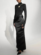 Camila Turtleneck Ruched Maxi Dress