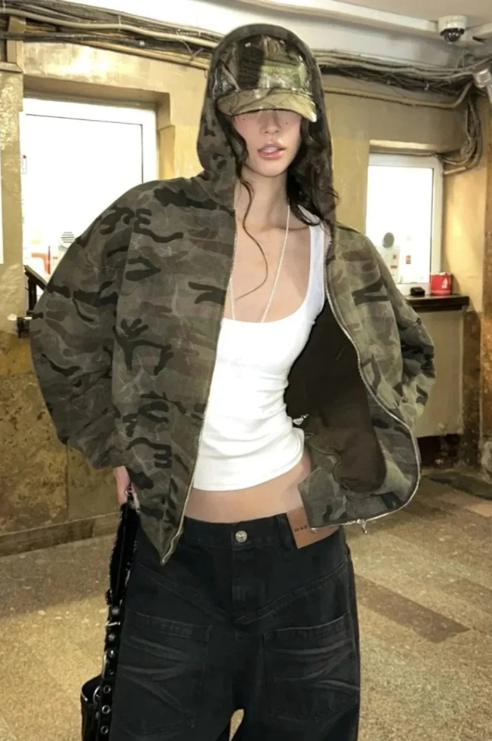 Camouflage Harajuku Zipper Hoodie