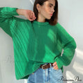 Candy Color Crewneck Trendy Pullover Sweater - Beige
