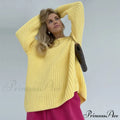 Candy Color Crewneck Trendy Pullover Sweater - Rose