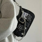 Canvas Stars Pattern Y2K Crossbody