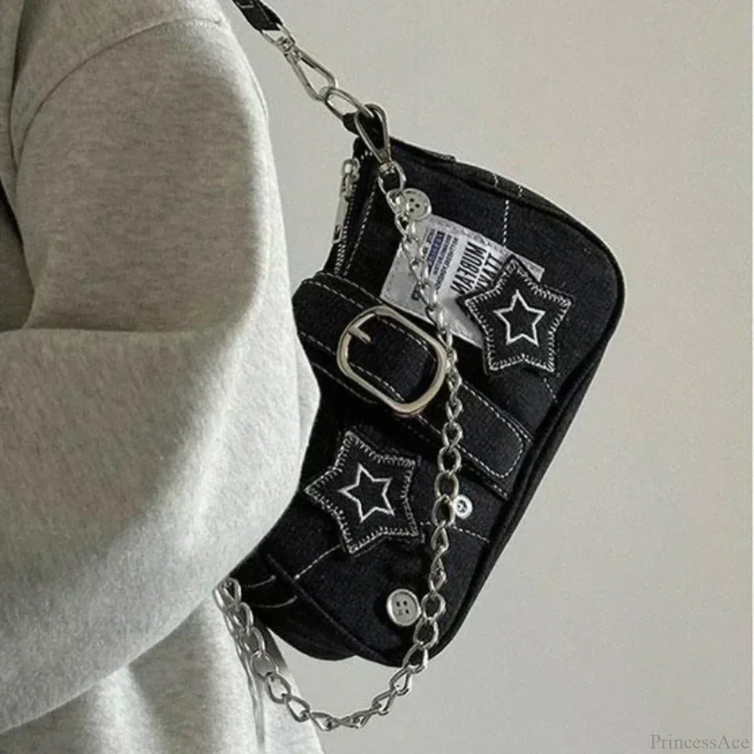 Canvas Stars Pattern Y2K Crossbody