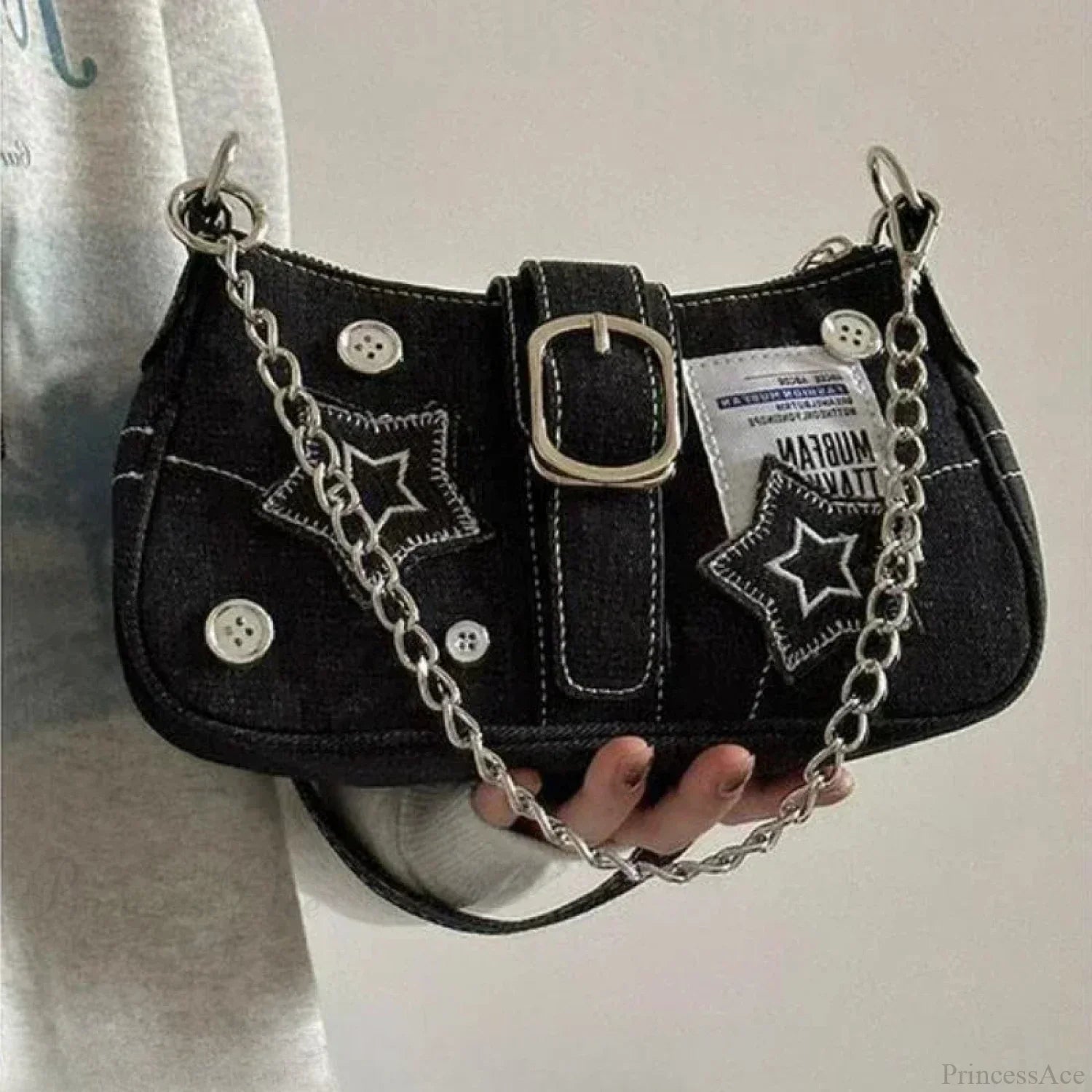 Canvas Stars Pattern Y2K Crossbody