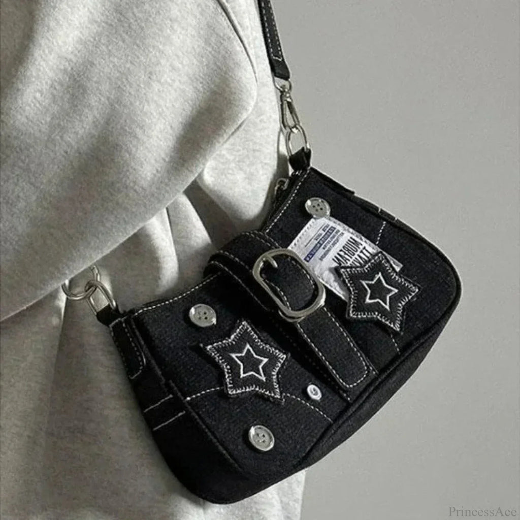 Canvas Stars Pattern Y2K Crossbody