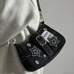 Canvas Stars Pattern Y2K Crossbody