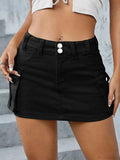 Cargo Pocket Low Waist Skirt