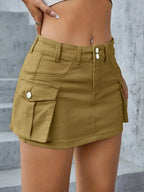 Cargo Pocket Low Waist Skirt