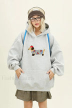 Cartoon Dog Embroidery Hooded Sweatshirt