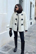 Cashmere Metal Snap Cardigan Coat