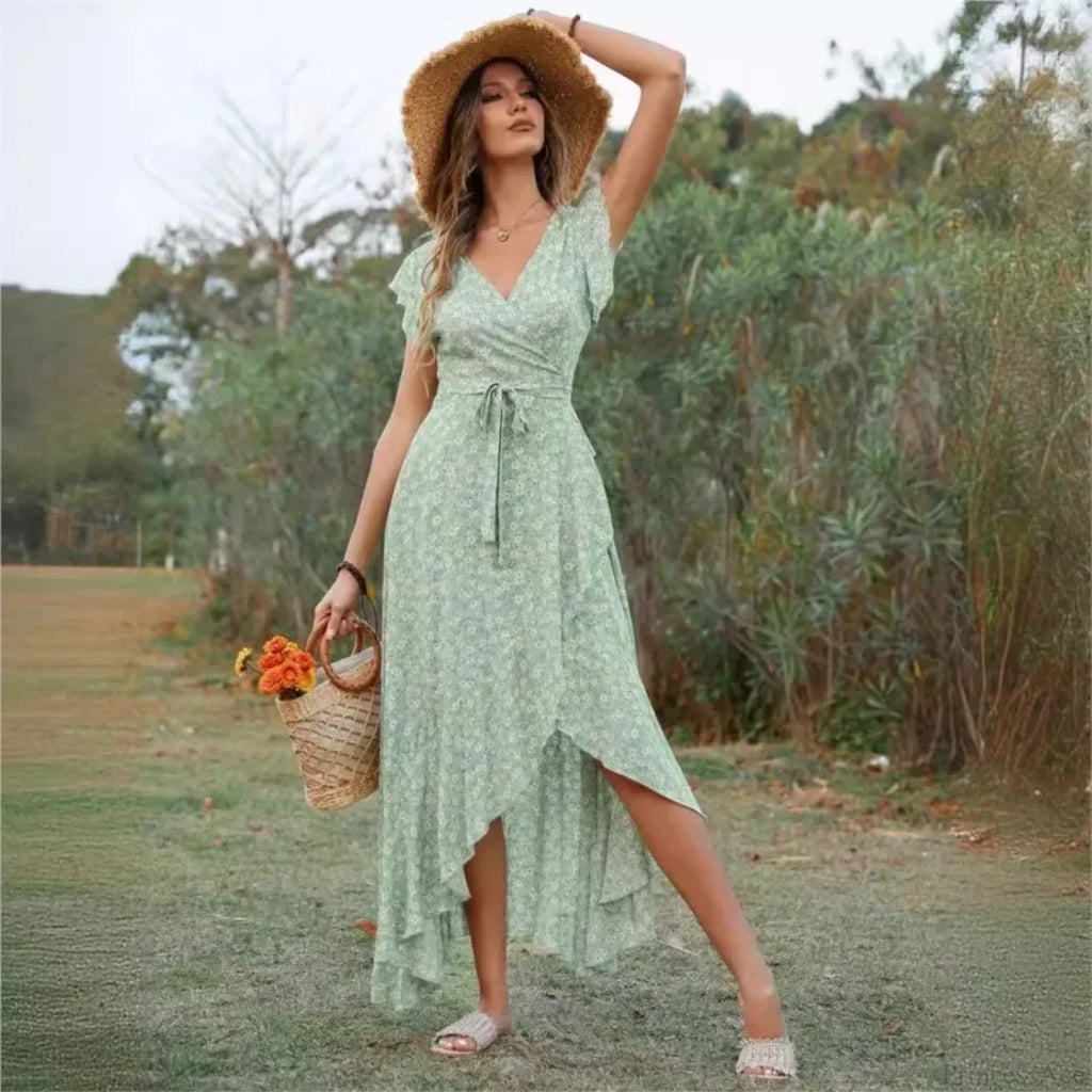 Casual Fitted Floral Print Dress