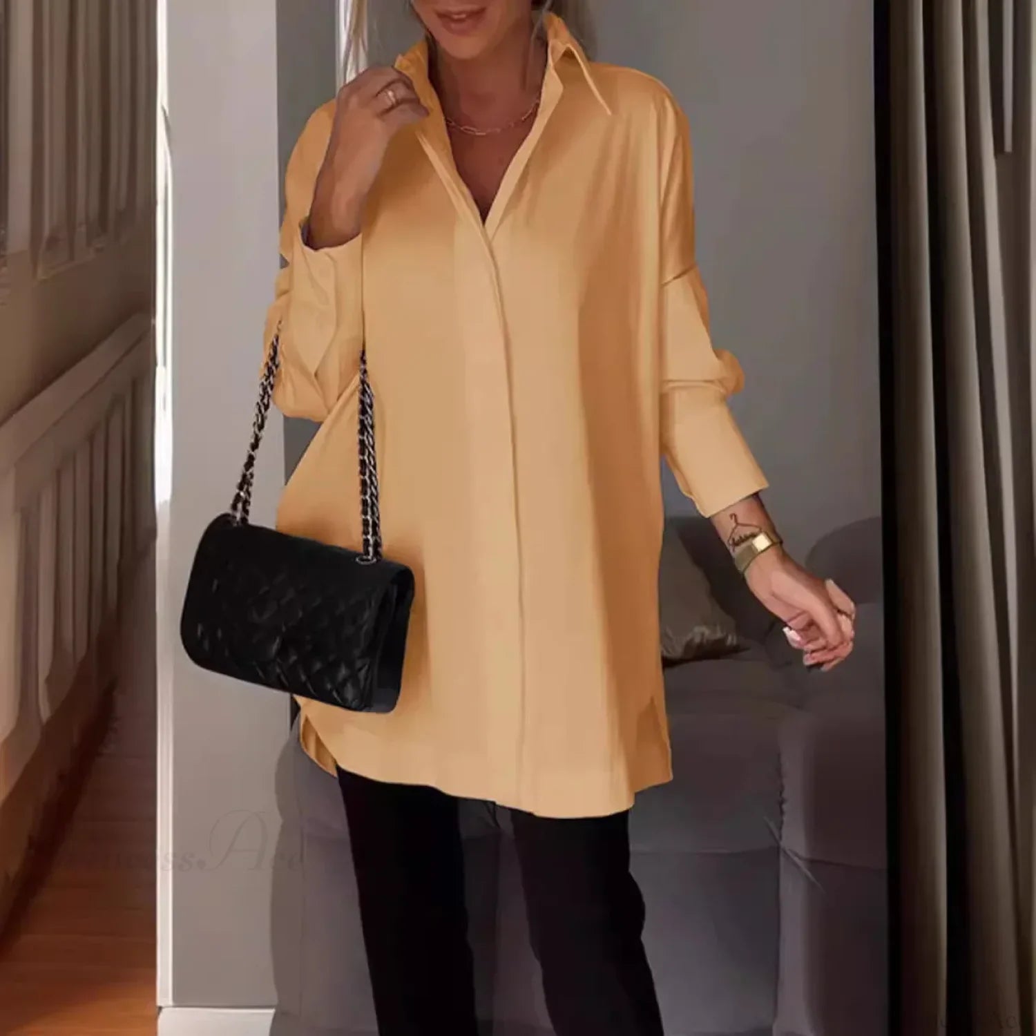 Casual Irregular Pullover Long Sleeve Blouse
