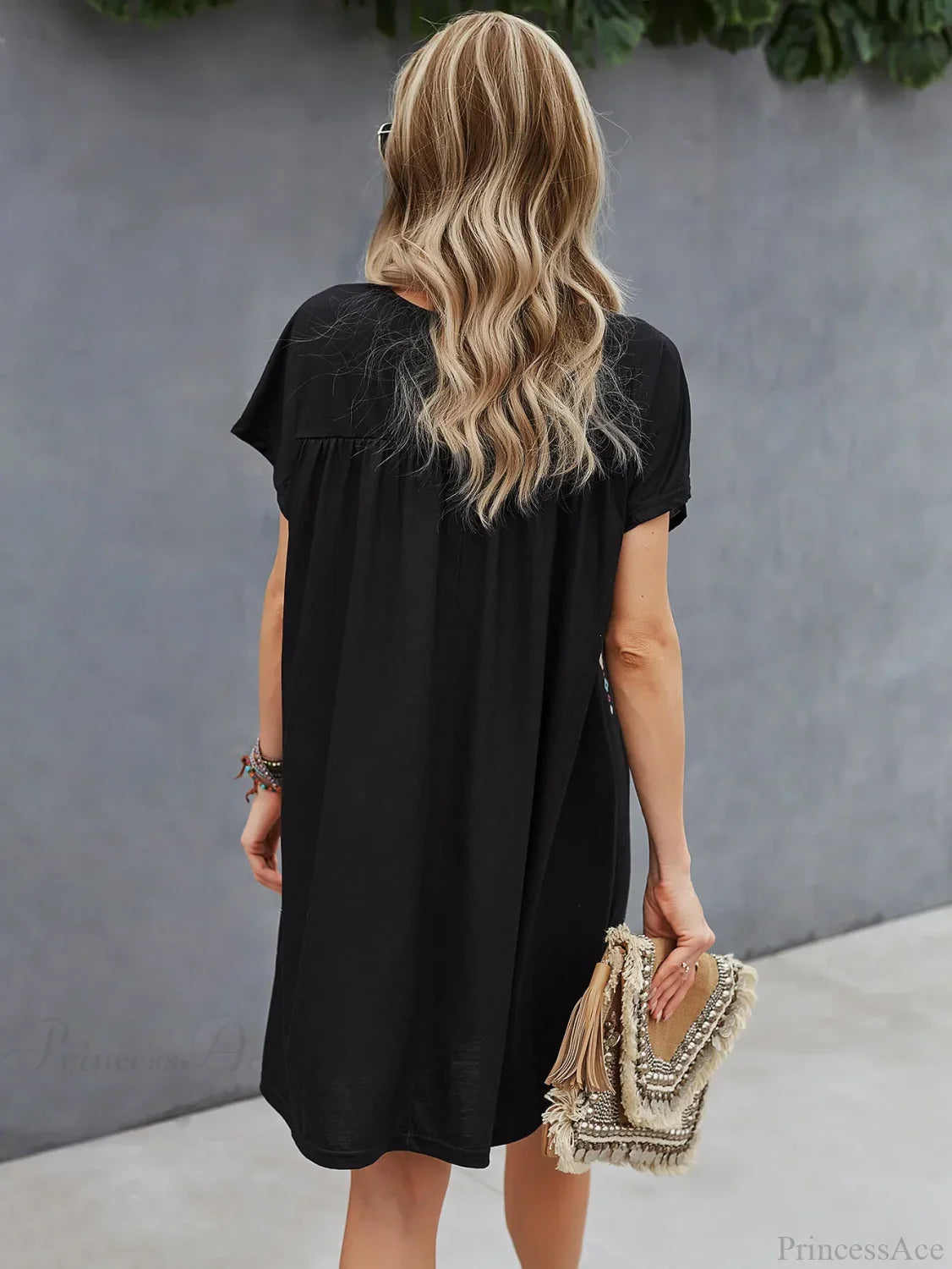 Casual O-neck Cotton Boho Dress