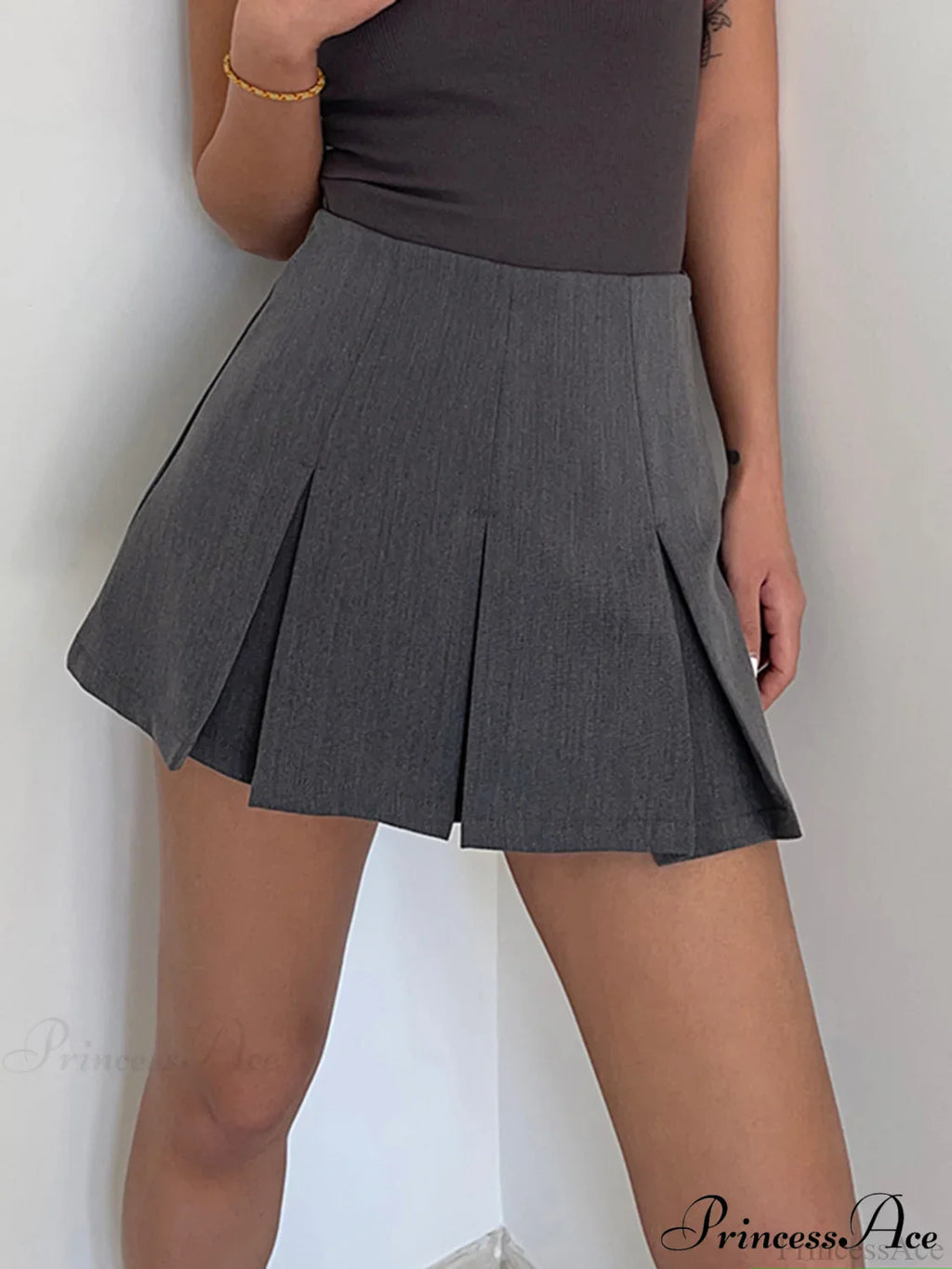 Casual Pleated Graceful Hem Mini Skirt