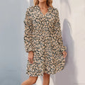 Casual Printed Long Sleeve Floral Dress