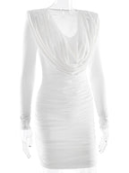 Modern Ruched Mini Dress With Deep V Neck For Women 2026